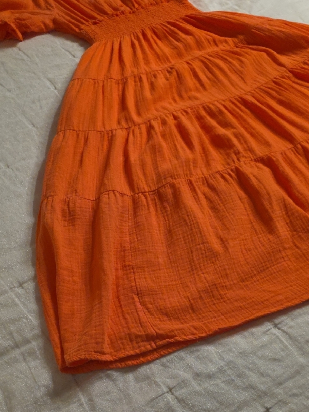 Southern Tide Christa Sunset Coral Cotton Tiered Maxi Dress Size M - Picture 7 of 16